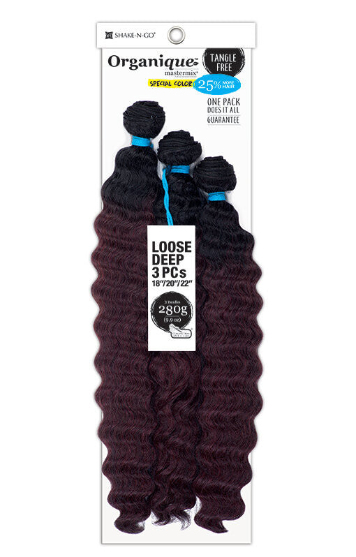 SHAKE N GO Organique  Mastermix Loose Deep 3PCS (18" 20" 22")