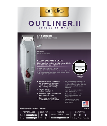 ANDIS Outliner 2 Trimmer (Square Blade)