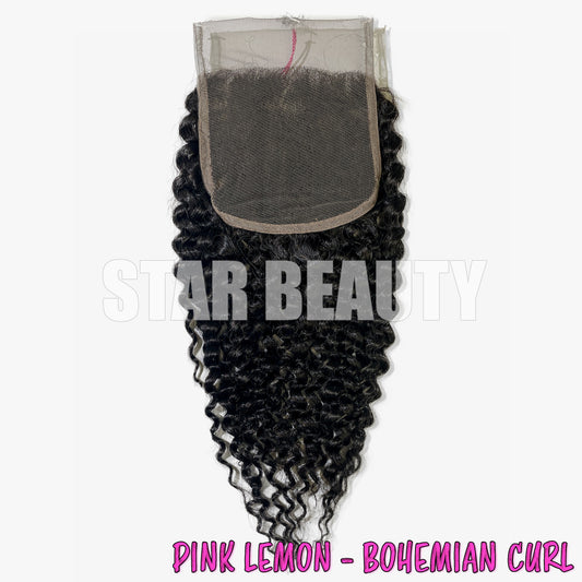 15A Pink Lemon 4X4 HD Full Lace Closure - Bohemian Curl