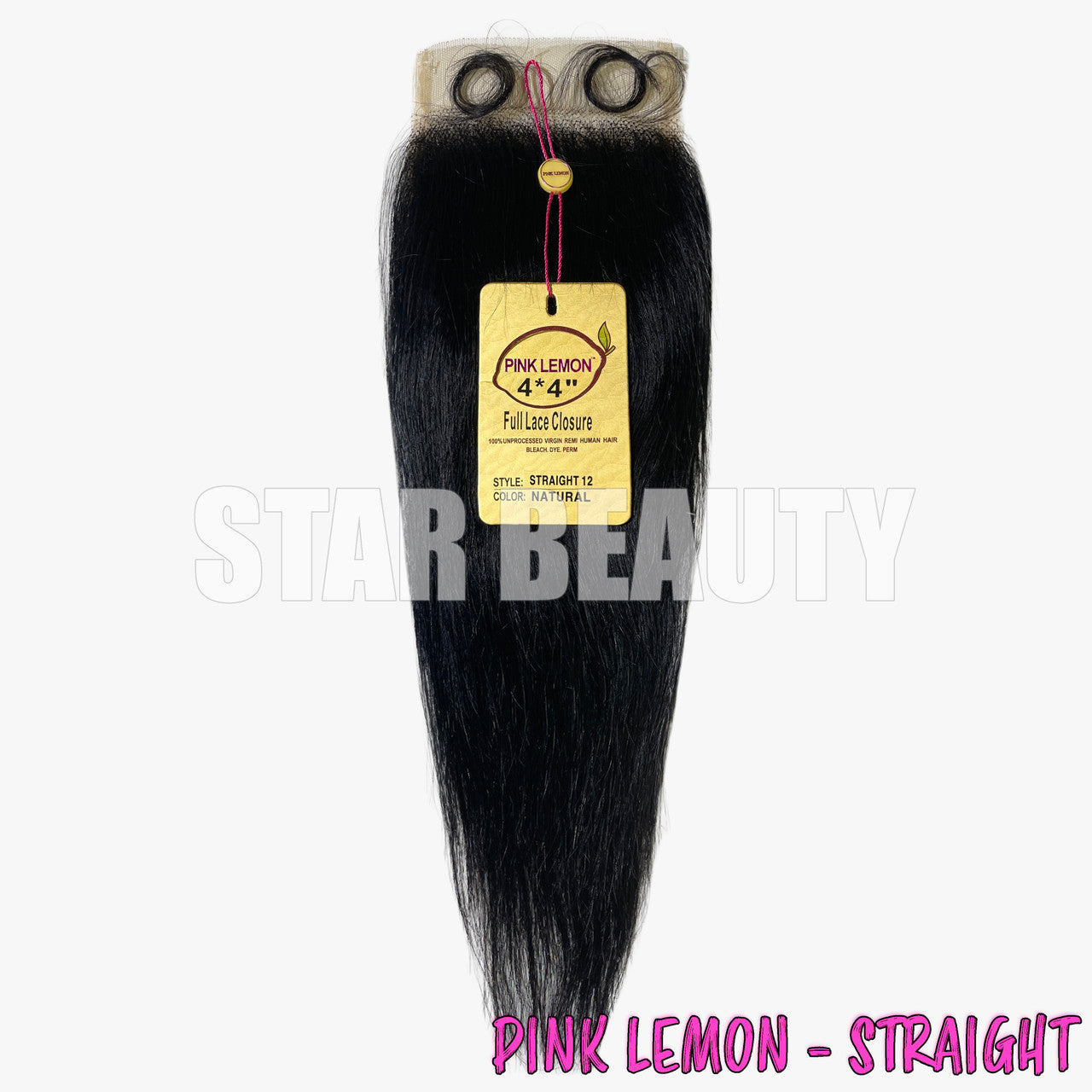 15A Pink Lemon 4X4 HD Full Lace Closure - Straight