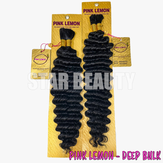 15A Pink Lemon 100% Unprocessed Human Hair Deep Bulk (18"- 22")