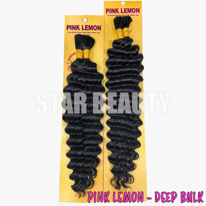 15A Pink Lemon 100% Unprocessed Human Hair Deep Bulk (18"- 22")