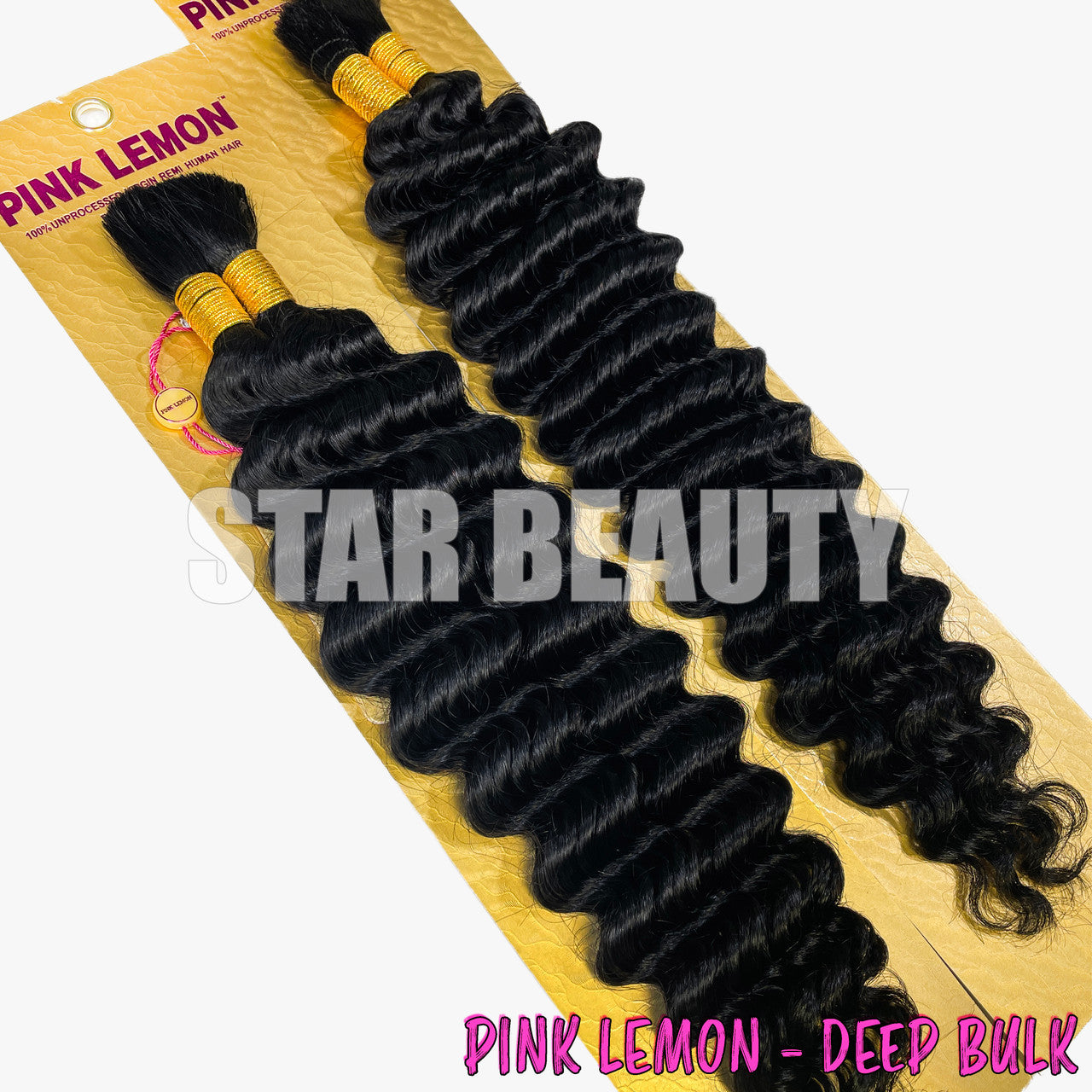15A Pink Lemon 100% Unprocessed Human Hair Deep Bulk (18"- 22")