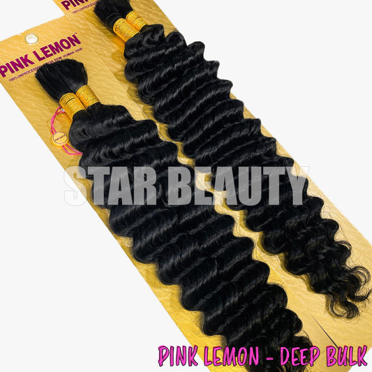 15A Pink Lemon 100% Unprocessed Human Hair Deep Bulk (18"- 22")