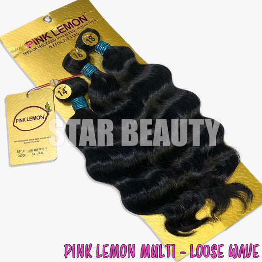 15A PINK LEMON Brazilian 3 Bundle Multi Pack - Loose Wave