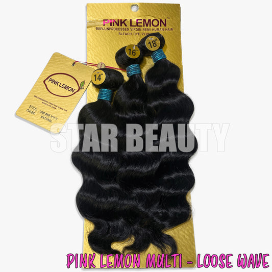 15A PINK LEMON Brazilian 3 Bundle Multi Pack - Loose Wave