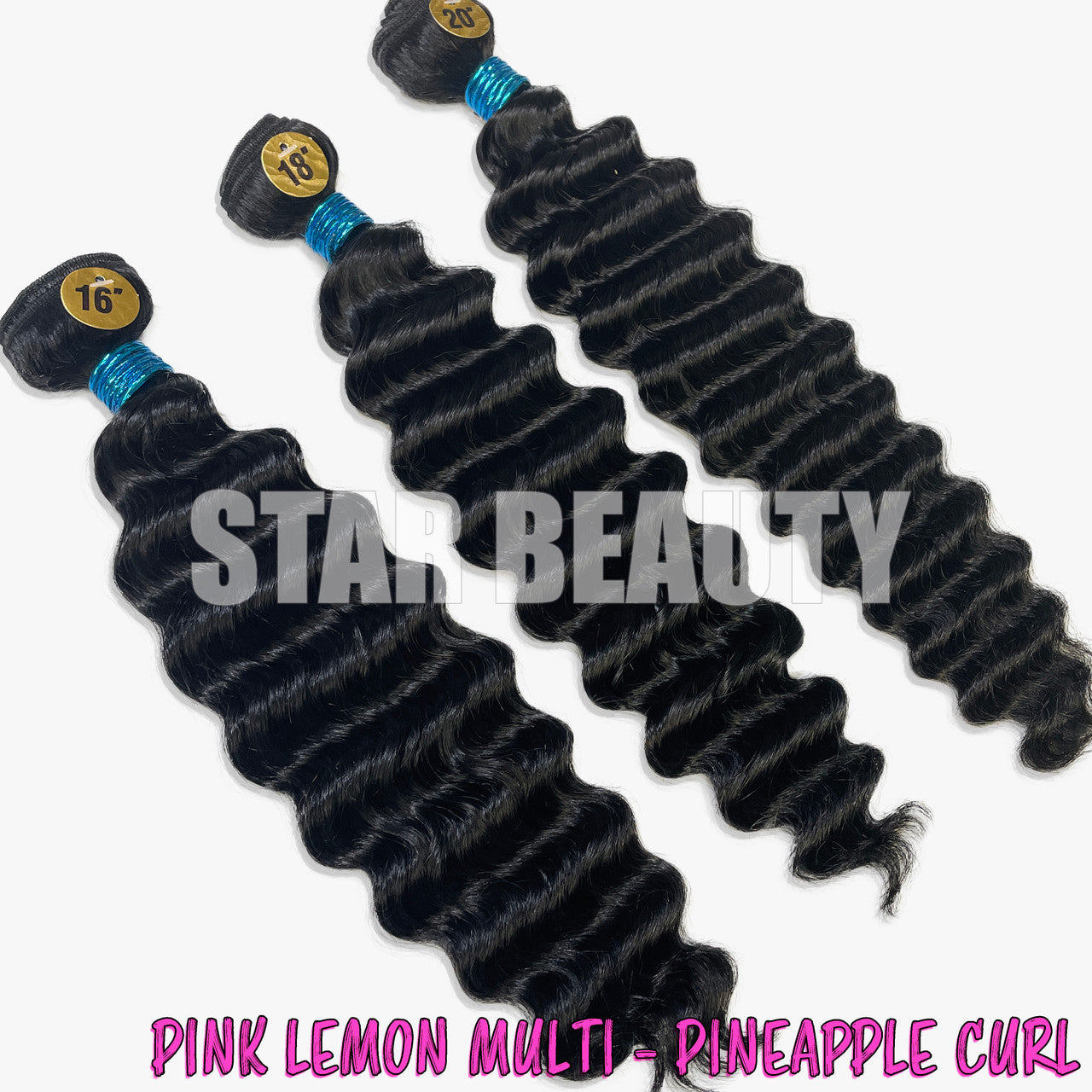 15A PINK LEMON Brazilian 3 Bundle Multi Pack - Pineapple Curl