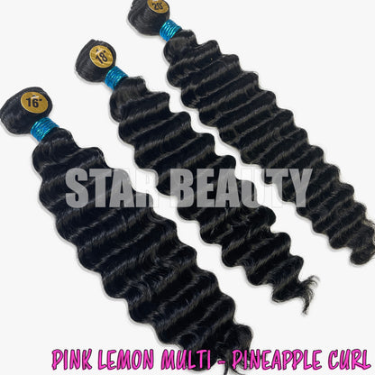 15A PINK LEMON Brazilian 3 Bundle Multi Pack - Pineapple Curl
