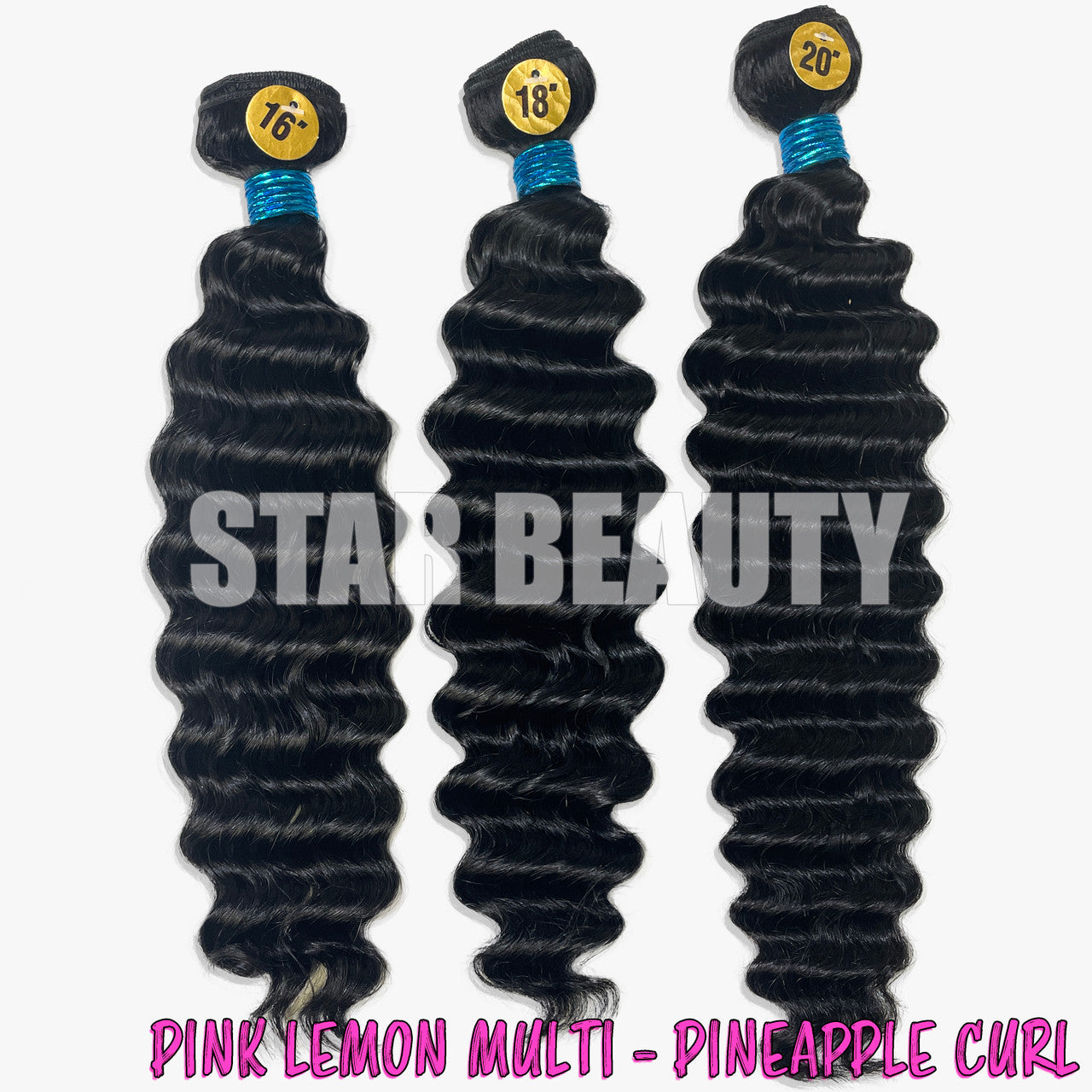 15A PINK LEMON Brazilian 3 Bundle Multi Pack - Pineapple Curl