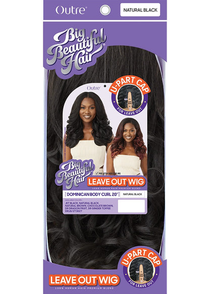 OUTRE Human Hair Premium Blend Big Beautiful Hair Leave Out Wig - Dominican Body Curl 20"