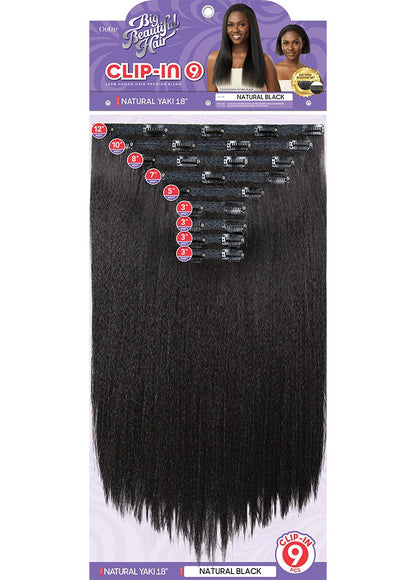 OUTRE Human Hair Premium Blend Big Beautiful Clip-In 9PCS - NATURAL YAKI 18"