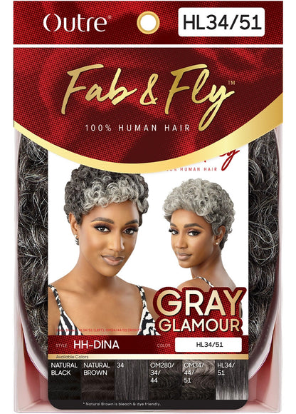 OUTRE Fab & Fly Gray Glamour 100% Human Hair HH-Dina