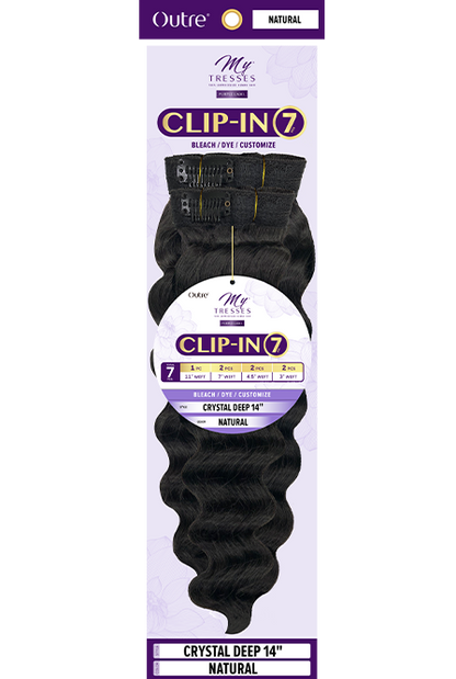 OUTRE MyTresses Unprocessed Human Hair Purple Label 7 Clip-In - CRYSTAL DEEP ( 12 / 14 )