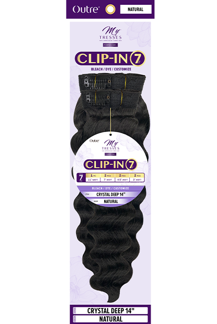 OUTRE MyTresses Unprocessed Human Hair Purple Label 7 Clip-In - CRYSTAL DEEP ( 12 / 14 )