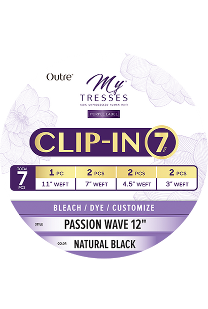 OUTRE MyTresses Unprocessed Human Hair Purple Label 7 Clip-In - PASSION WAVE (12"-14")