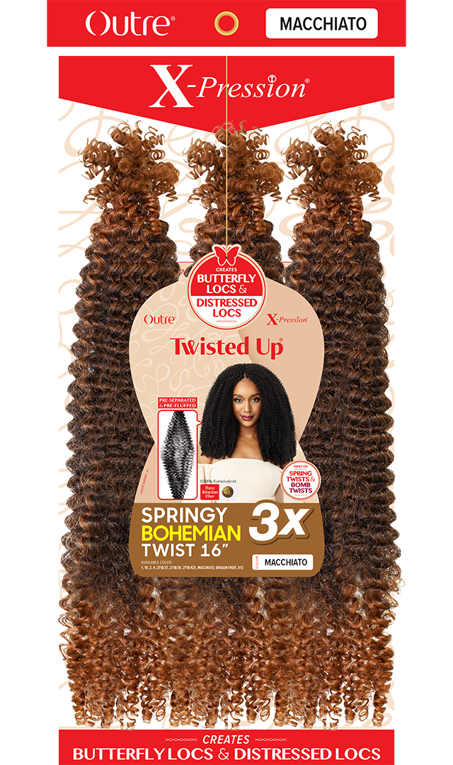 OUTRE X-Pression Twisted Up Crochet Braids 3X - SPRINGY BOHEMIAN TWIST 16"
