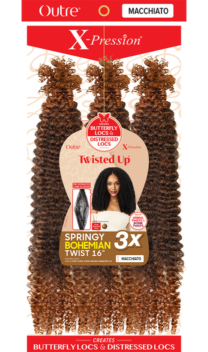 OUTRE X-Pression Twisted Up Crochet Braids 3X - SPRINGY BOHEMIAN TWIST 16"