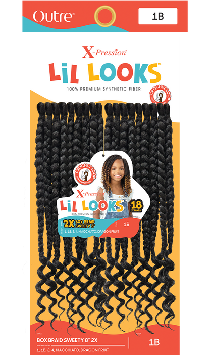 OUTRE X-Pression LiL Looks Crochet Braid - BOX BRAID SWEETY 8" 2X