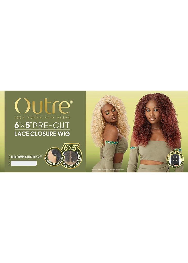 OUTRE Synthetic 6X5 Pre-Cut Lace Closure Wig - HHB-Dominican Curly 22"