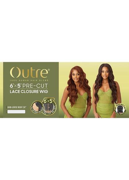OUTRE Synthetic 6X5 Pre-Cut Lace Closure Wig - HHB-Loose Body 26"