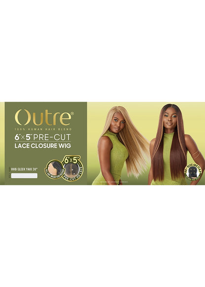 OUTRE Synthetic 6X5 Pre-Cut Lace Closure Wig - HHB-Sleek Yaki 30"