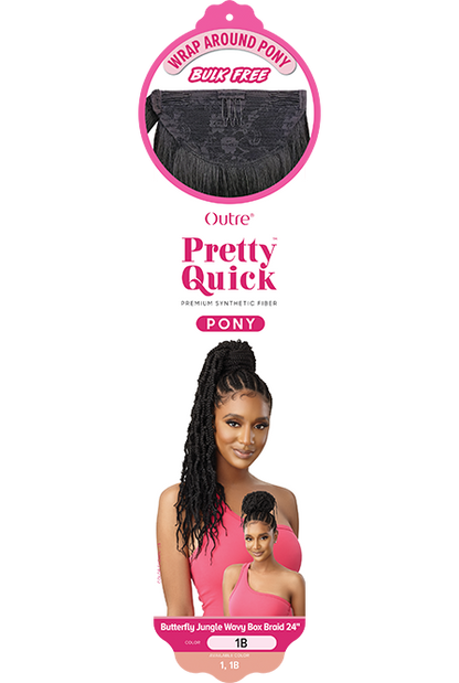 OUTRE Synthetic Pretty Quick Pony - Butterfly Jungle Wavy Box Braid Ponytail 24
