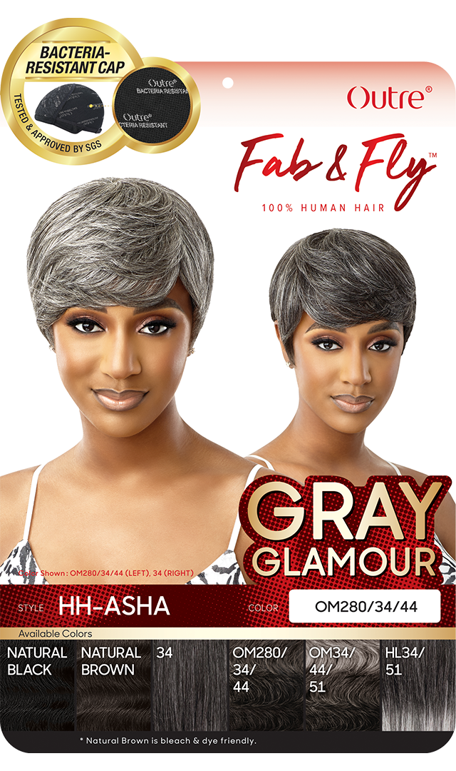 OUTRE Fab & Fly Gray Glamour 100% Human Hair HH- ASHA