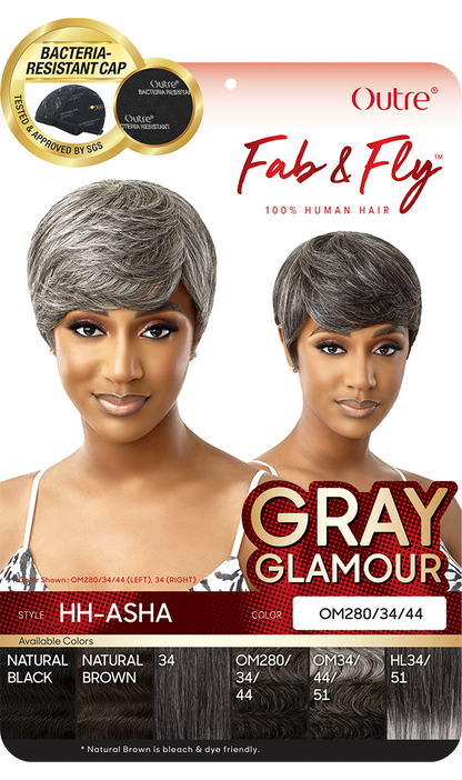 OUTRE Fab & Fly Gray Glamour 100% Human Hair HH- ASHA