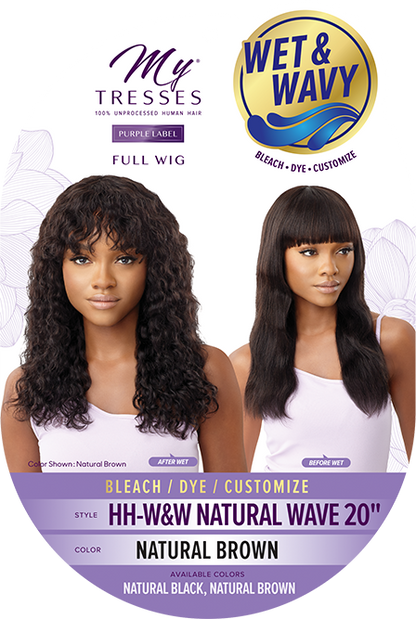 OUTRE MyTresses Purple Label Unprocessed Human Hair Full Wig HH-W&W Natural Wave 20"