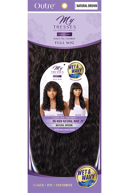 OUTRE MyTresses Purple Label Unprocessed Human Hair Full Wig HH-W&W Natural Wave 20"
