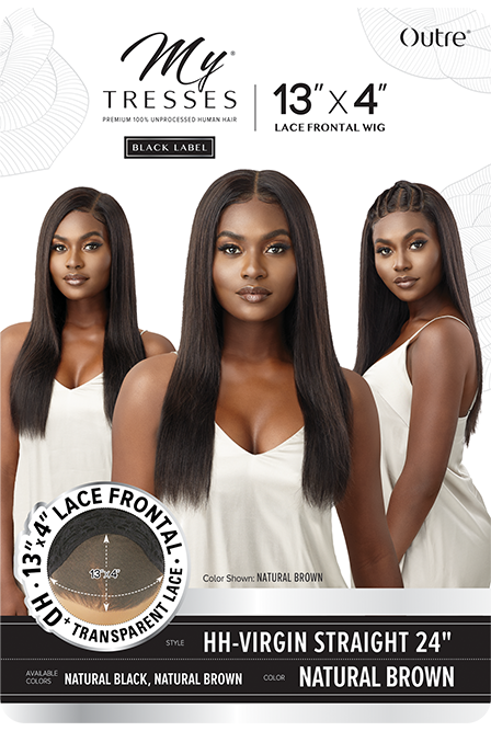 OUTRE MyTresses 100% Unprocessed Human Hair Black Label Lace Frontal Wig 13x4 HH-VIRGIN STRAIGHT 24"