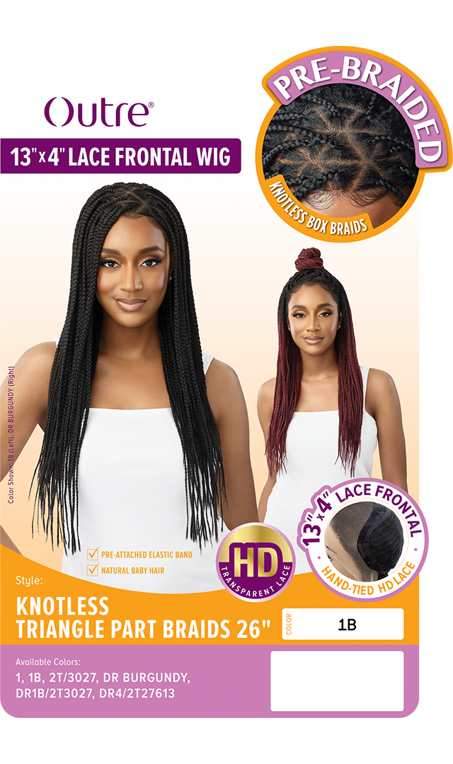 OUTRE 13x4 HD Pre-Braided Lace Front Wig - KNOTLESS TRIANGLE PART BRAIDS 26"