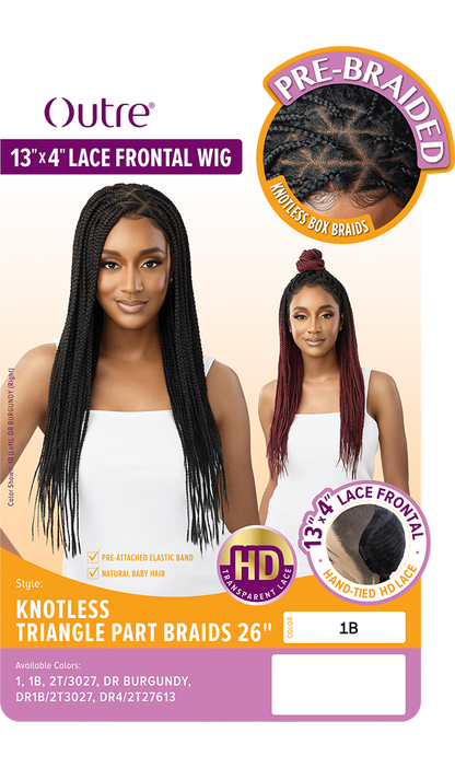 OUTRE 13x4 HD Pre-Braided Lace Front Wig - KNOTLESS TRIANGLE PART BRAIDS 26"