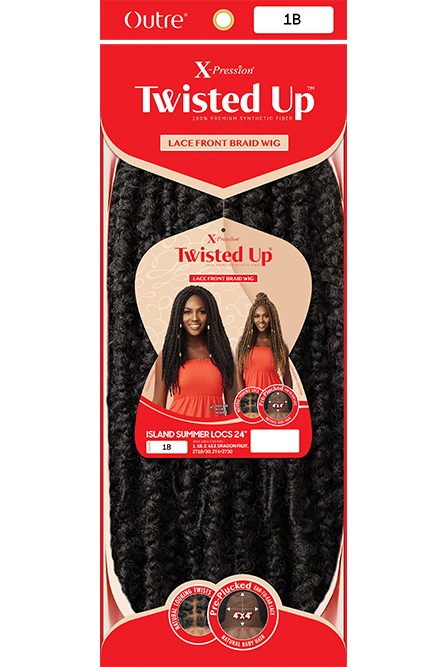 OUTRE X-Pression Twisted Up Synthetic 4x4 Pre-plucked Braid Lace Front Wig Island Summer Locs 24"