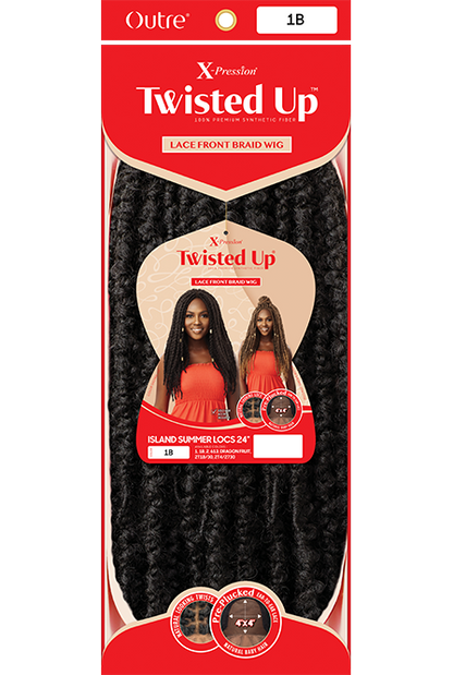 OUTRE X-Pression Twisted Up Synthetic 4x4 Pre-plucked Braid Lace Front Wig Island Summer Locs 24"