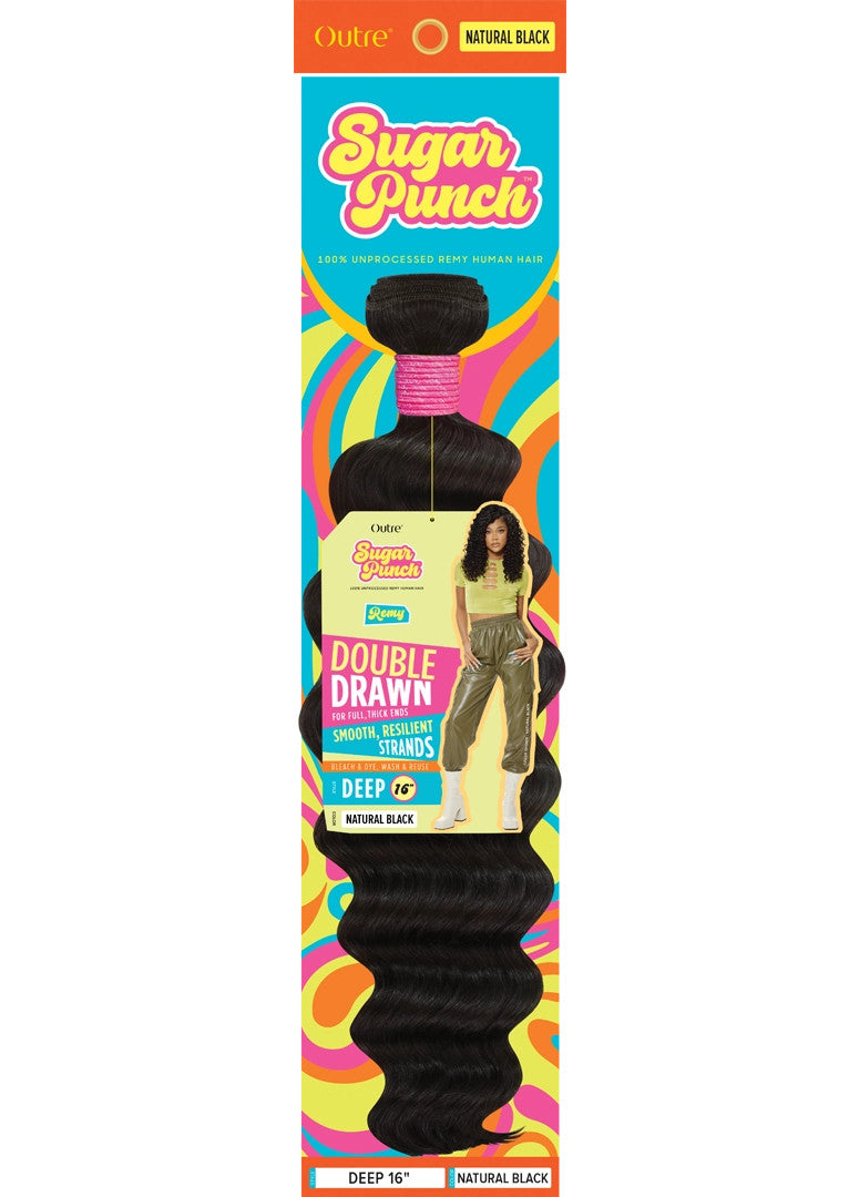 OUTRE 100 % Unprocessed Remy Human Hair Weave - Sugar Punch Deep (10"-24")