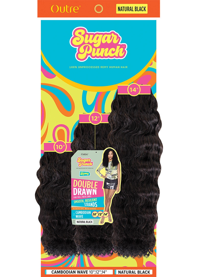 Outre 100% Unprocessed Remy Human Hair Weave - Sugar Punch Multi Pack (Cambodian Wave)