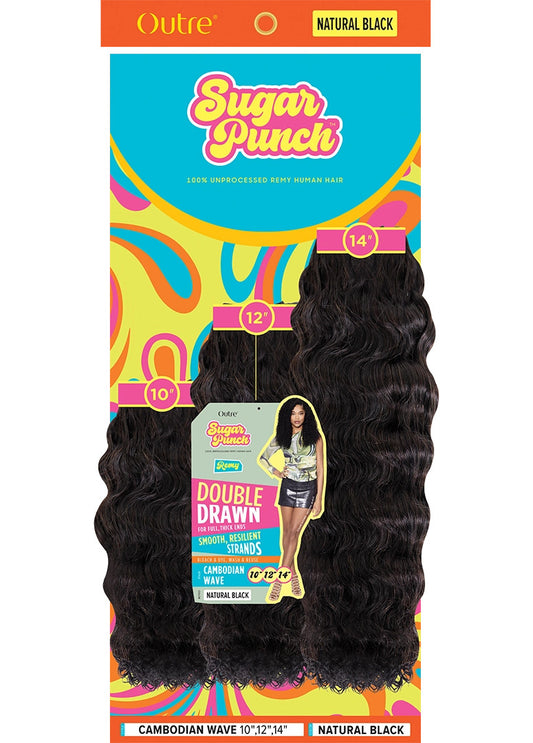 Outre 100% Unprocessed Remy Human Hair Weave - Sugar Punch Multi Pack (Cambodian Wave)