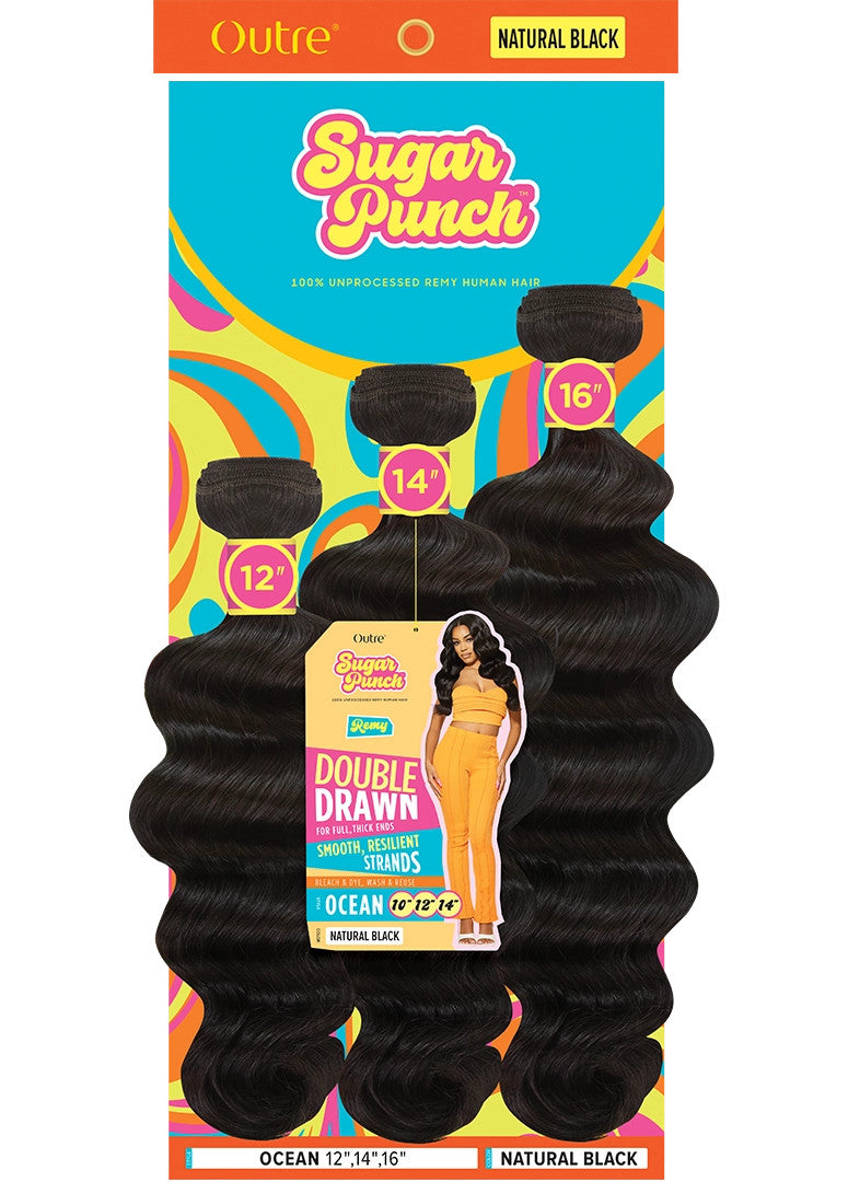 Outre 100% Unprocessed Remy Human Hair Weave - Sugar Punch Multi Pack (Ocean Wave)