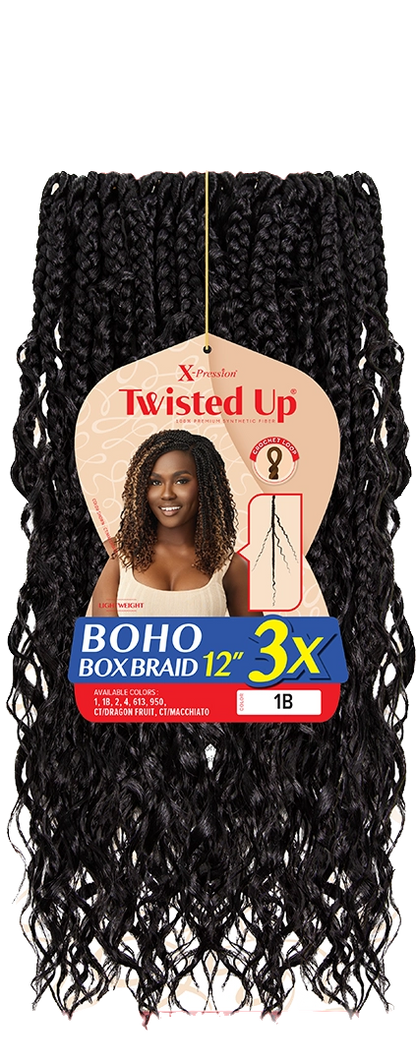 OUTRE X-Pression Twisted Up Synthetic Hair - BOHO BOX BRAID 12" 3X