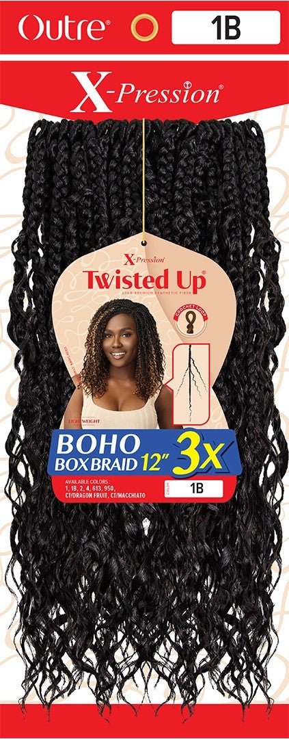 OUTRE X-Pression Twisted Up Synthetic Hair - BOHO BOX BRAID 12" 3X