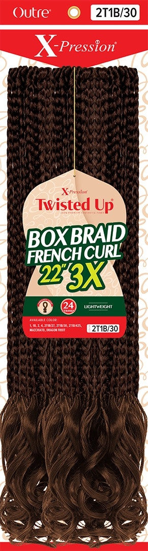 OUTRE X-Pression Twisted Up Synthetic Crochet Hair - Box Braid French Curl 22" 3X