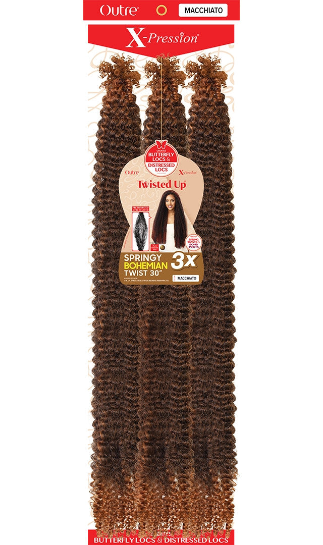 OUTRE X-Pression Twisted Up Crochet Braid - 3X Springy Bohemian Twist 30"