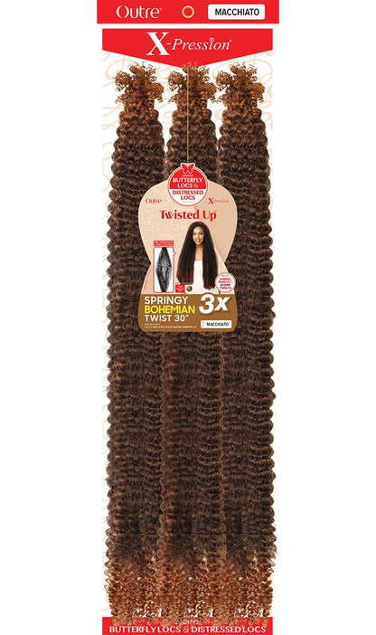 OUTRE X-Pression Twisted Up Crochet Braid - 3X Springy Bohemian Twist 30"