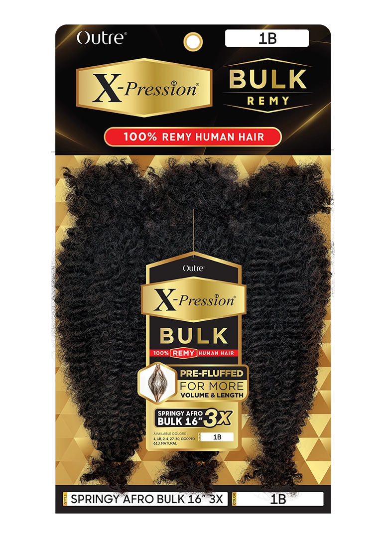 OUTRE 100% Human Hair X-Pression Bulk - SPRINGY AFRO BULK 16" 3X
