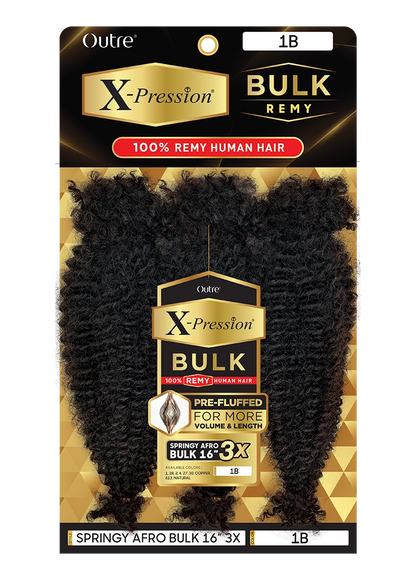 OUTRE 100% Human Hair X-Pression Bulk - SPRINGY AFRO BULK 16" 3X