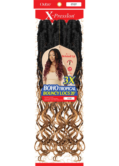 OUTRE Synthetic Braid X Pression Twisted Up - 3X Boho Tropical Bouncy Locs 20"