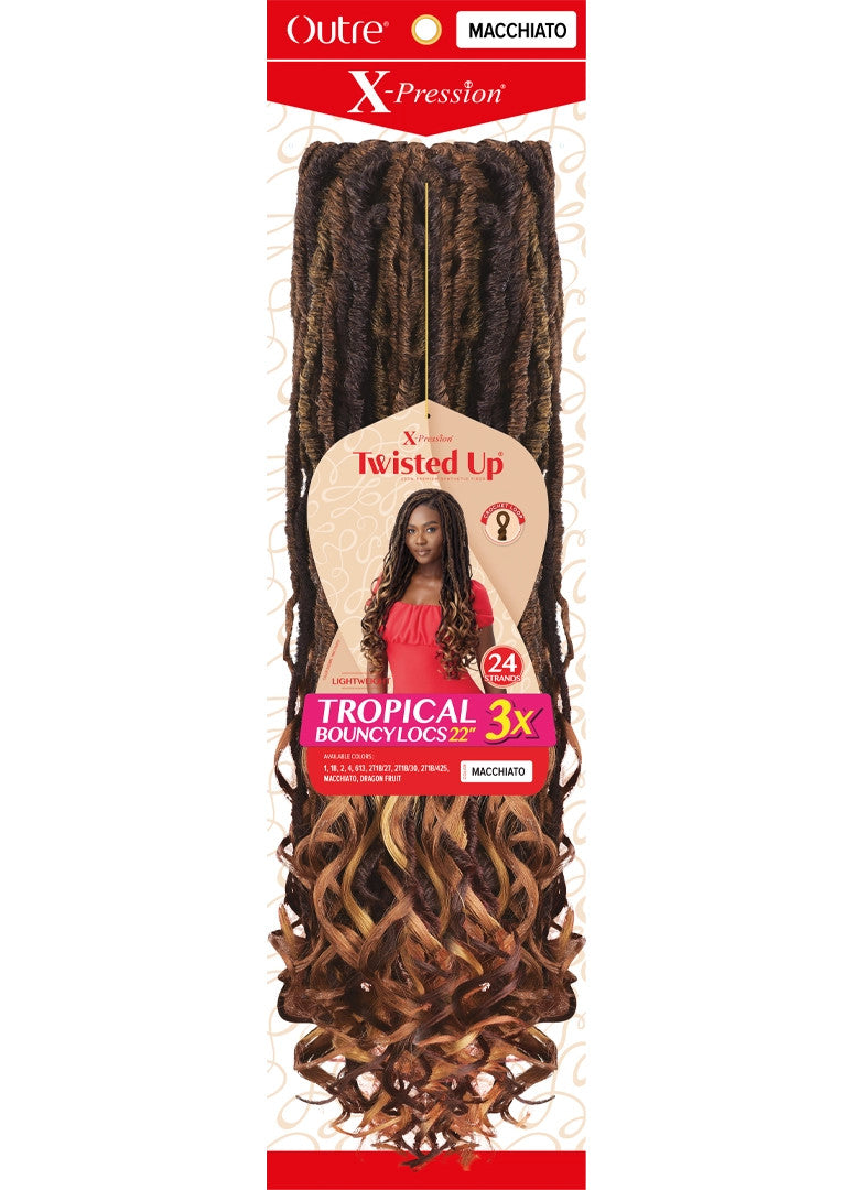 OUTRE Synthetic Braid X Pression Twisted Up - 3x Tropical Bouncy Locs 22"