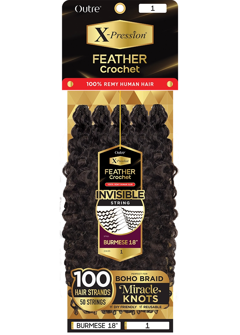 OUTRE X-Pression Feather Crochet - Burmese Curl 14"
