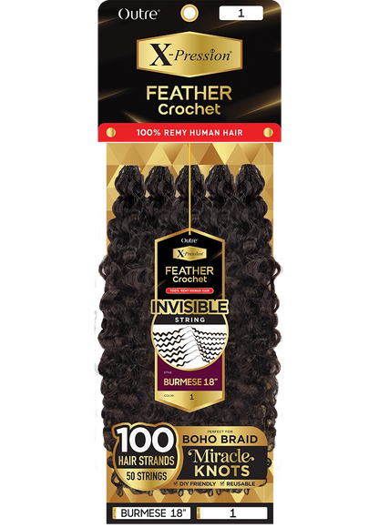 OUTRE X-Pression Feather Crochet - Burmese Curl 14"
